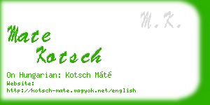 mate kotsch business card